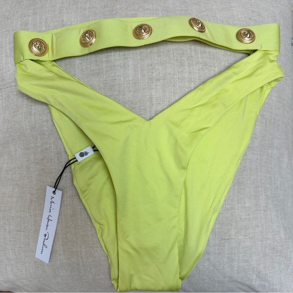 NWT MONICA HANSEN Rich & Fab Cut Out V Bikini Bottom in Size Small
